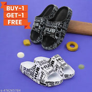 Boys Stylish Combo White & Black Flip-flops Slipper, Light-weight, Comfortable, Slides for Boys.