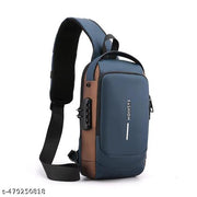 Men’s Waterproof Shoulder Bag with USB Charging Port, Anti-Theft Crossbody Sling Backpack – Reflective Strip Design, Multiple Pockets for Tablet, Wallet, Keys – Versatile for Travel, Outdoor & Business