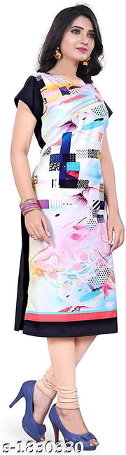 Polyster/Crepe fabric-Women Geometric Printed Kurti