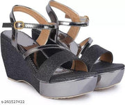 Women Black Wedges  Fashion Sandal