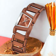 Lorenz Brown Dial Brown Chain Bracelet Watch for Women | Watch for Girls- AS-122A