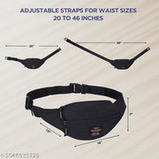 2.4L Waist Bag for Men Women I Ultra Strong Stitching, Sturdy Zippers, Waterproof, Large Fanny Pack for Hiking Travel Camping Running Sports with Adjustable Strap