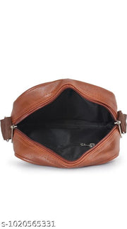 Men's Premium PU Leather Crossbody Sling Bag | Stylish Messenger Side Bag with Multiple Zip Pockets | Adjustable Shoulder Strap | Travel Office Casual Daily Use