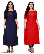 New women Ethenic Pachwork  cotton blend  straight  combo kurti for formal party wer
