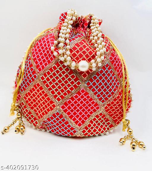 Women Potli Bags, Designer Hand Embroidered Meesho Potli Bags for wedding festivals party gift purpose