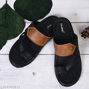 CALIBREL Men Black Slippers | Slipper for men | Sandals for Men| Casual Sandals | Stylish, Comfortable & Durable | Men's Flip-Flops | Trendy men's footwear | Chappal for men | for Daily & Occasion