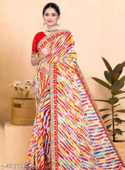 Designer top selling Laheria printed saree with blouse / Saree for women