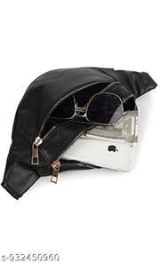 men Sling Bag Crossbody Chest Bag PU Leather Travel Waist Bag Brown