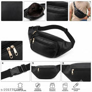 Waterproof Leather Fanny Pack for Men | Stylish Multi-Pocket Chest & Waist Bag with Adjustable Strap