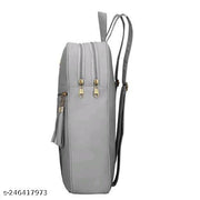 Stylish Grey Backpack for Girls & Women | Bicycle Print Casual School & College Bag | Lightweight Daily Use Travel Backpack