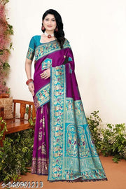 Cotton Silk Jacquard Saree with Unstitched Blouse