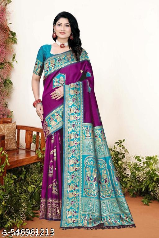 Cotton Silk Jacquard Saree with Unstitched Blouse