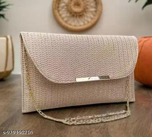 Bridal Clutch for Women | Elegant Shimmer Evening Bag with Detachable Chain Strap | Wedding, Party, Reception & Festive Occasion Hand Purse
