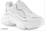 Women Attractive Fashionable White Casual Sports Shoes Sneakers | Stylish Trendy Comfotable Lightweight  Running Gym Walking Casual Lace-Up Sneaker Shoes for Women & Girls