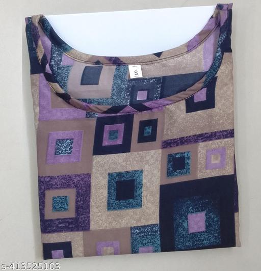 Women Crepe Fabric Printed Straight Kurti, Size -S, M, L, XL, XXL, 2XL, XXXL, 3XL, 4XL, 5XL ( New Arrival New Design Fashionable Kurti )