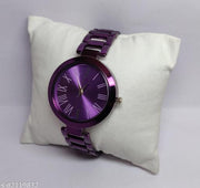 Best Quality Ethnic Purple Metal Chain Belt Analog Watches for Girls Watches for Women