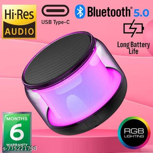 Buetooth Speaker, High Watt mini Bluetooth Speaker, Mega Bass Portable Speaker, Best Quality Speaker, Bluetooth Speaker 3D with Loud Stereo Sound and Long Playtime - RGB Lights