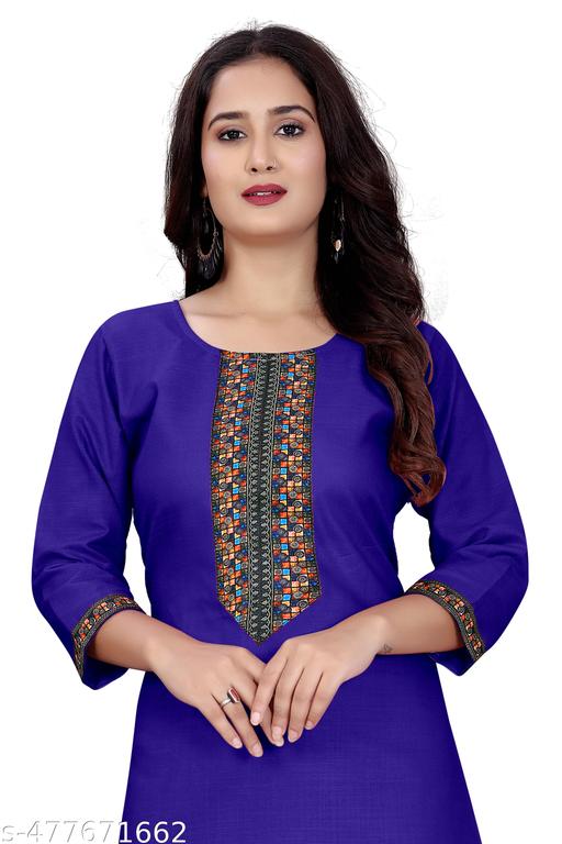 Fashionable Cotton Slub jacquard work Kurti For Women