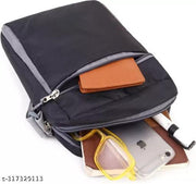Fancy Craft Black Men Sling Bag - Extra Large