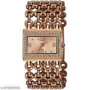 HRV Brown Roman Brown Zali Belt Square Women And Girls Analog Watch
