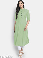 Women's Solid Rayon Kurtis