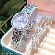 New Arrival Stylish Attractive Ethnic Silver Bracelet Look Analog Watch for Girls & women watch
