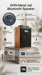 Portable Wooden Bluetooth Speaker with Deep Bass