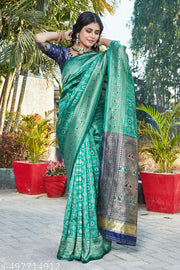 cotton silk jacquard saree with unstitched blouse