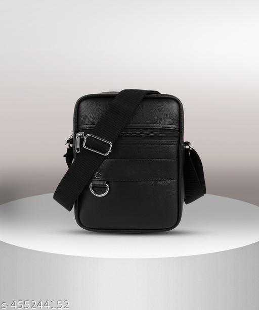 PU Leather Sling Bag for Men and Women Stylish Office Crossbody Shoulder Bag for Travel and Daily Use