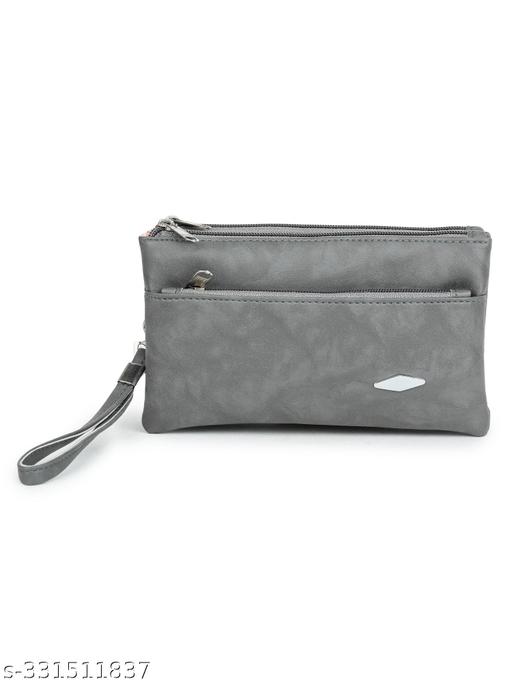 GUKA Wallet For Women / money organizer / women clutch / 3 zip compartments / multi compartment wallet