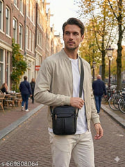 Crossbody Sling Bags || Stylish Shoulder Men & Women Cross Body Bag || Office Business Messenger Bag Water Resistant for Men and Women || (Pack of 1) || Black Colour