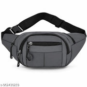 Waist Bag Men & Women Side Pouch for Travel & Sports Waterproof Adjustable Strap(Grey)