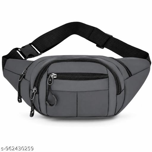 Waist Bag Men & Women Side Pouch for Travel & Sports Waterproof Adjustable Strap(Grey)