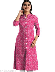 Pink Printed Kurti For Women and Girls | BEUTIFUL STYLISH AND UNIQUE DESIGNER PRINTED PINK COLOUR KURTI FOR WOMEN AND GIRLS FOR DAILY FASTIVAL AND OFFICE WEAR .