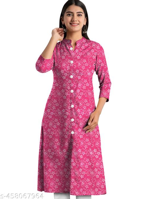 Pink Printed Kurti For Women and Girls | BEUTIFUL STYLISH AND UNIQUE DESIGNER PRINTED PINK COLOUR KURTI FOR WOMEN AND GIRLS FOR DAILY FASTIVAL AND OFFICE WEAR .