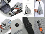 1pc Durable Chest Bag, Outdoor Mountaineering Cycling Travel Crossbody Bag, Small Lightweight Portable Waist Bag, Three-layer Large Capacity Fanny Pack