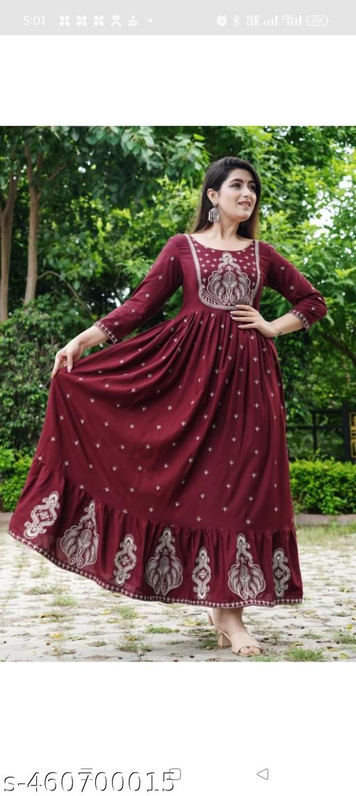 Anarkali kurti maroon 9