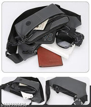 Men’s PU Leather Crossbody Sling Bag with Large Capacity, Adjustable Belt & Zipper Closure for Daily Use, Hiking & Outdoor Activities