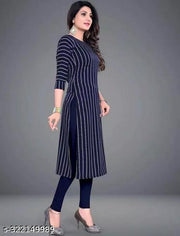 Polyster/Crepe fabric-Stylish Daily Wear Kurti With Low Price