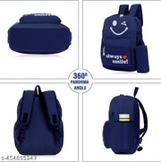 Casual Shoulder Cute Small Smile Printed Daytrip Women Backpack With Zip Pouch