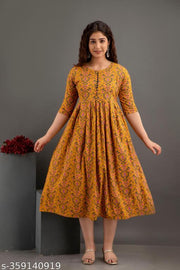 Women Rayon Printed Saumya Long Anarkali Kurtis