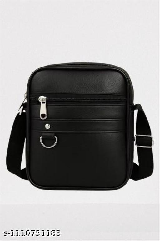 Premium Vintage Black Unisex Crossbody Sling Bag | Stylish Multi-Pocket Side Bag for Men & Women | Durable Travel & Office Sling