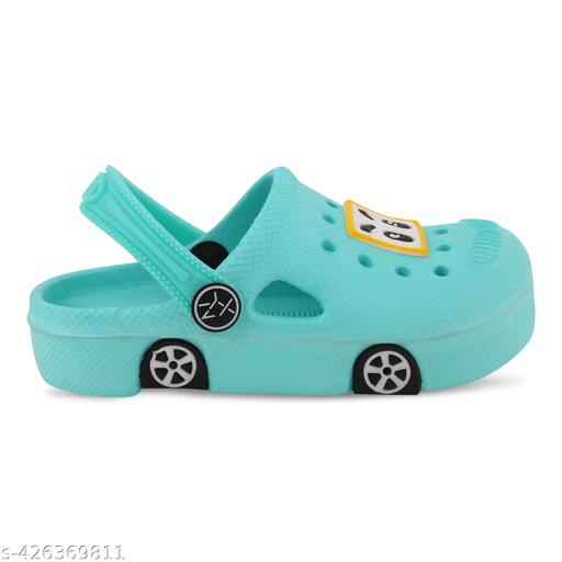 ONFEET Kids Trendy Daily use Comfortable Anti-Skid Casual Car Design Sandals for Boys and Girls, Kids Clogs for Boys and Girls with Sling Back Strap, Lightweight Kids Flipflops & Slippers for Indoor Outdoor Activity, Kids Heels & Sandals Color - Sea Green