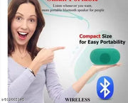 Portable Bluetooth Speaker – Mini Wireless Speaker with Rich Bass, Built-in Mic, and Carry Strap (Teal/White)