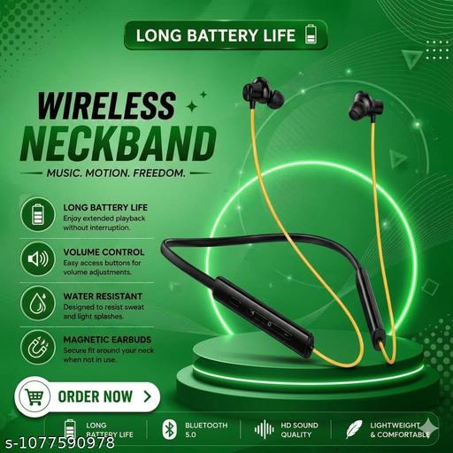 Z3 Bluetooth Neckband Earphones with Mic | Magnetic Wireless Neckband | Deep Bass HD Sound | Type C Fast Charging @17