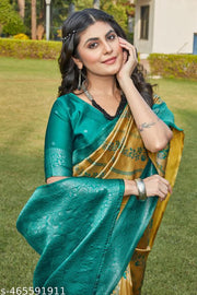 cotton silk jacquard saree with unstitched blouse