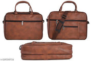 swastik enterprise genuine lether world 15.6 inch laptop officeal bag red