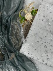 Trendy Saree with Silver Border Detailing and Designer Occasion Wear Look for Women