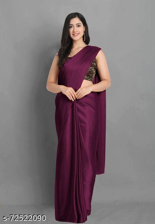 WOMEN SATIN SILK SAREE WITH JACQUARD BLOUSE