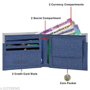 Lorenz Gift Combo Set of Blue Analog Watch & Hi-Quality Febric Feel PU Wallet for Men | CM-3091WL-54